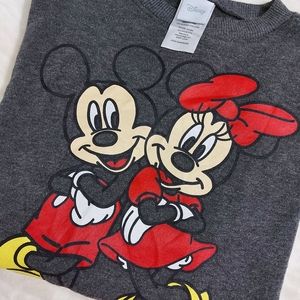 Disney Mickey and Minnie Grey Crop Crewneck